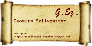 Geosits Szilveszter névjegykártya
